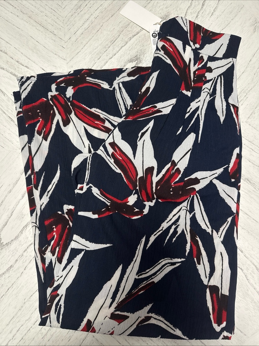 Love Women’s Navy Floral Print Pants with Red Accents